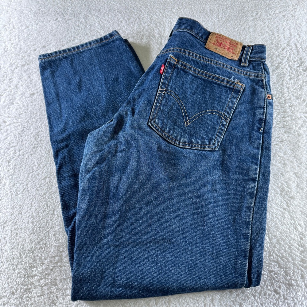 Y2K Levi's 550 Jeans Womens 14 Medium‎ Wash Denim Relaxed Fit Tapered Leg 30x30